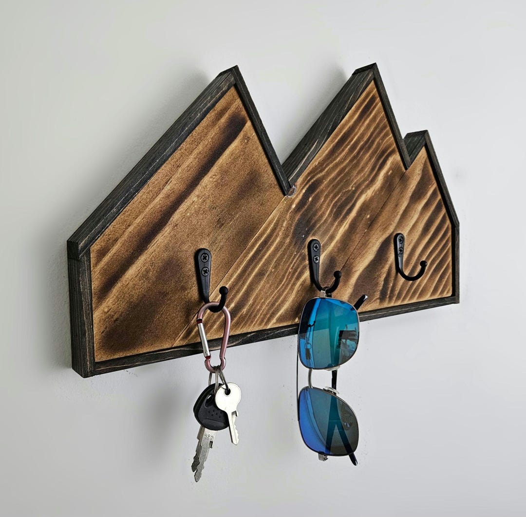Handmade Mountain Key Holder, Customizable Entryway Organizer - Etsy