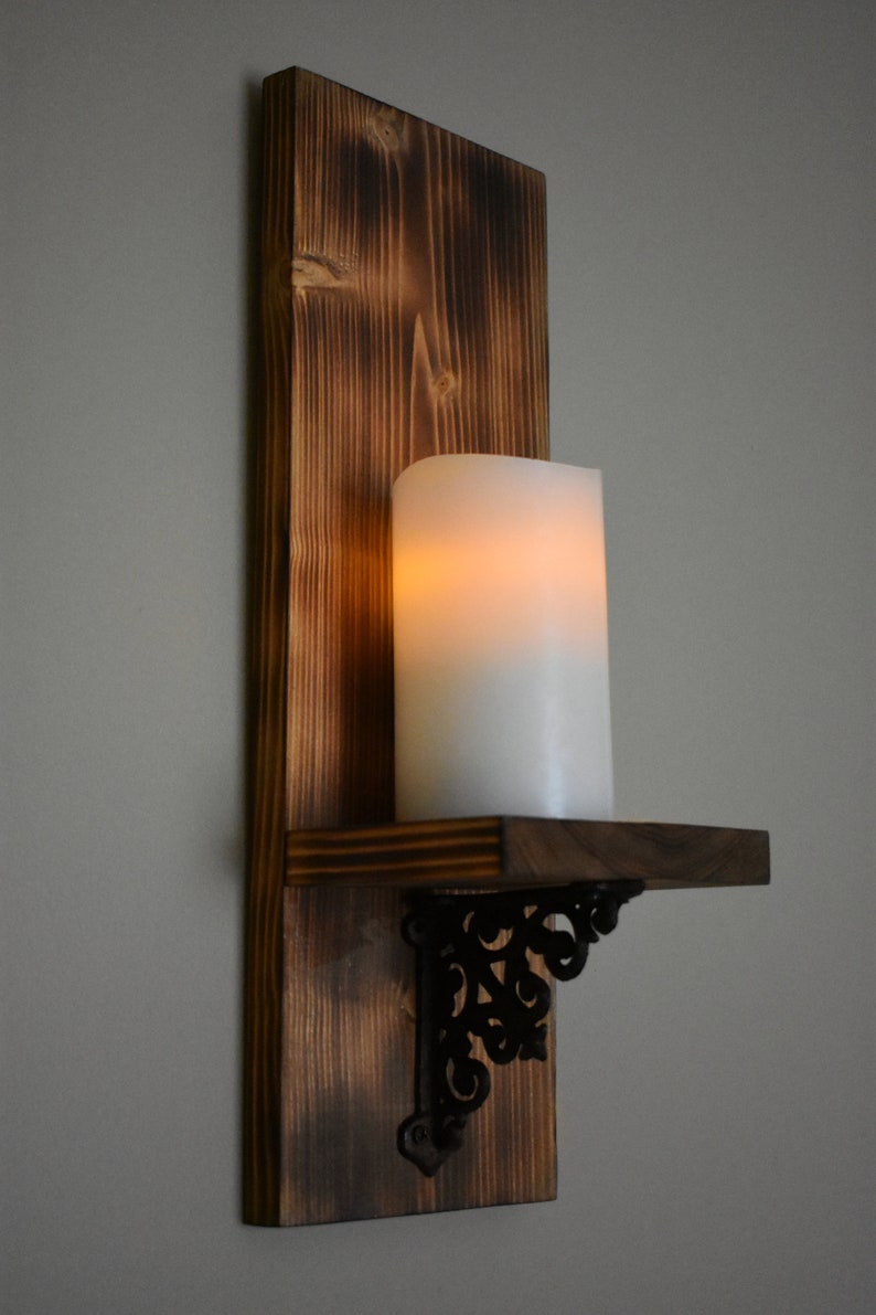 Small Wall Sconces Wood Wall Sconce Candle Holders Wall Etsy
