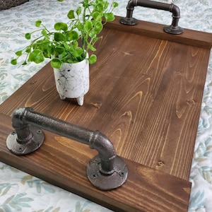 Decorative Tray, Handmade Tray, Living Room Decor, Rustic Wooden Tray, Coffee Table Tray, Dinner Tray, Gifts for Mom, Breakfast Tray