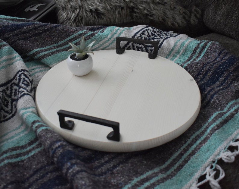 Round Tray for Ottoman Coffee Table Tray Round Wood Tray Etsy