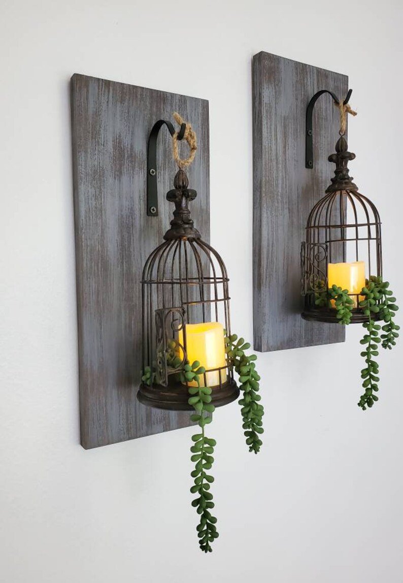 Hanging Birdcage Lanterns set of 2 Candle Holders Etsy