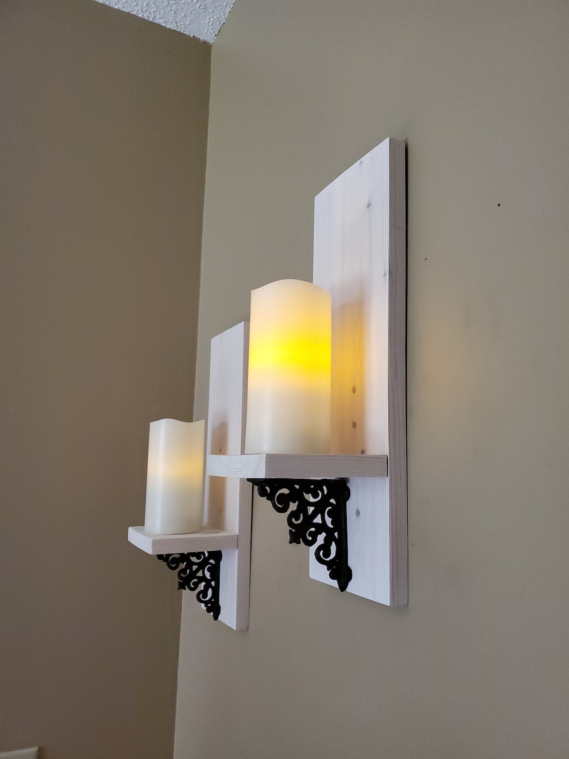 Wood Display Shelf Small Shelf Wall Candle Holder Etsy