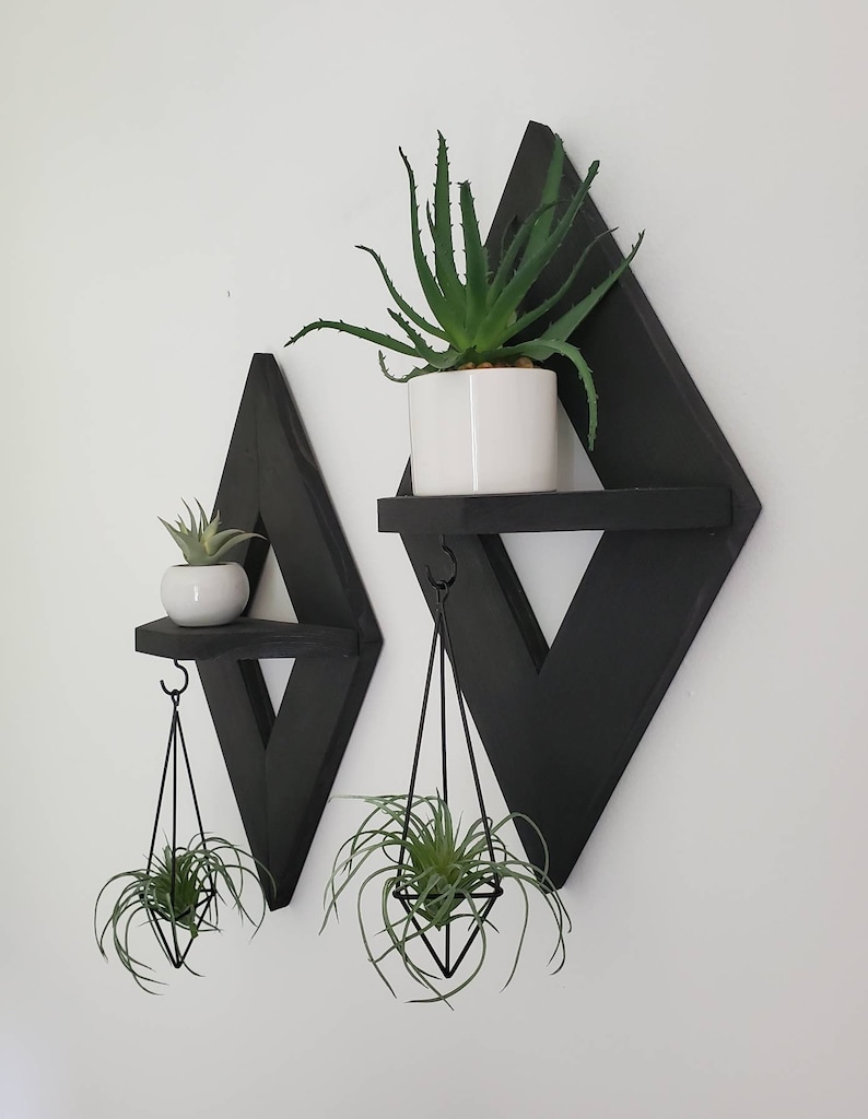 Boho Wall Decor Geometric Shelf set of 2 Air Plant Etsy