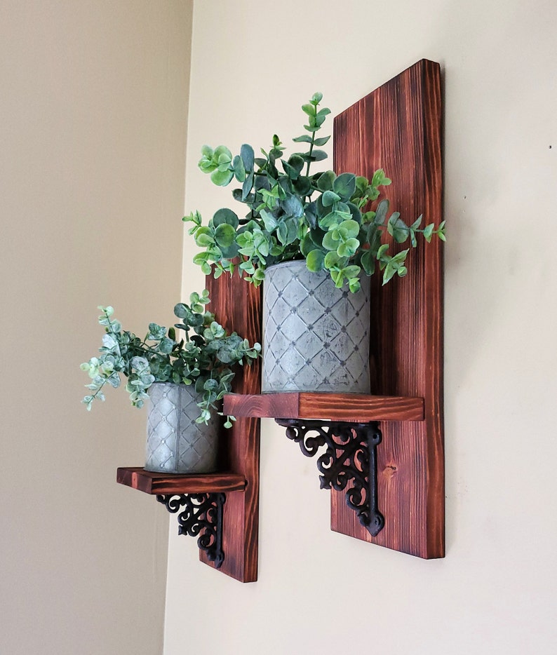 Galvanized Wall Decor Wood Wall Sconce Rustic Wall Vase set Etsy