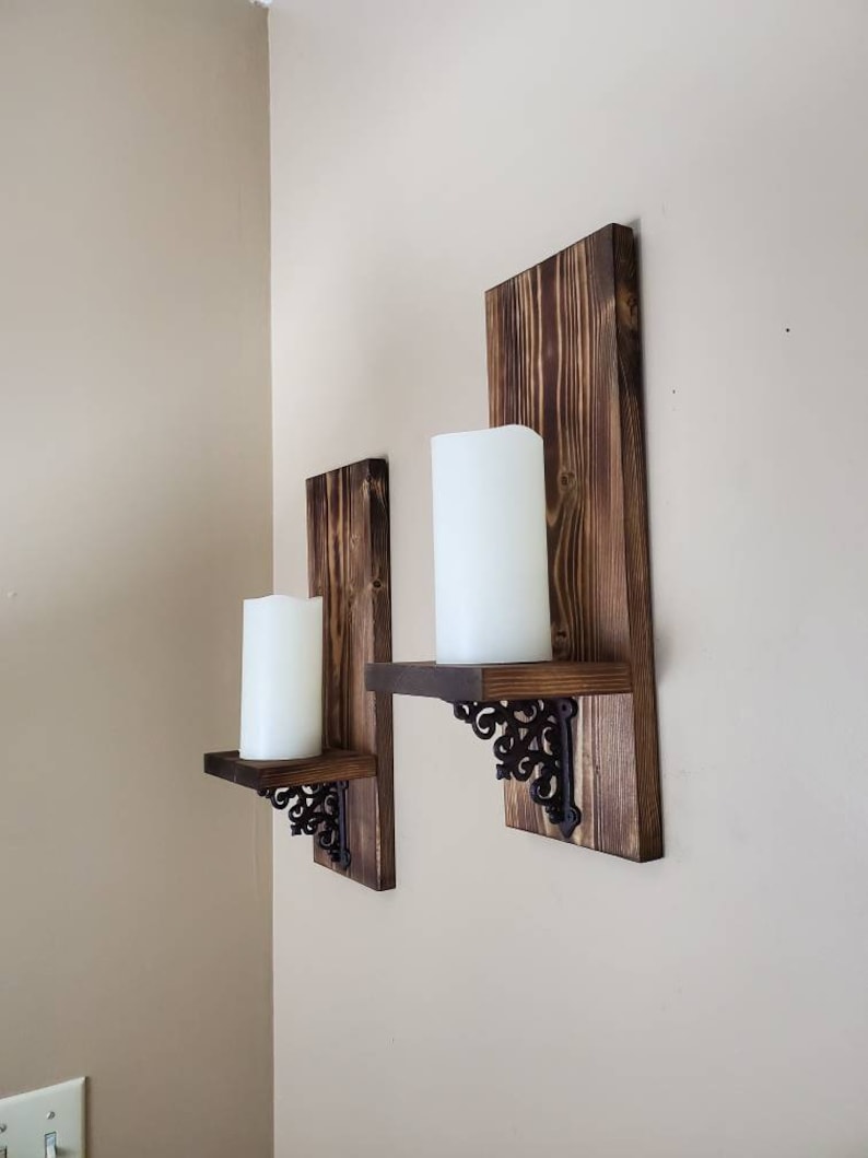 Wood Wall Sconce Wood Wall Decor Small Wall Shelves Etsy
