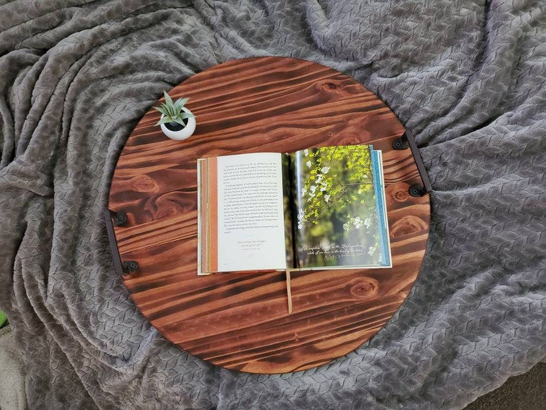 Round Tray for Ottoman Coffee Table Tray Round Wood Tray Etsy