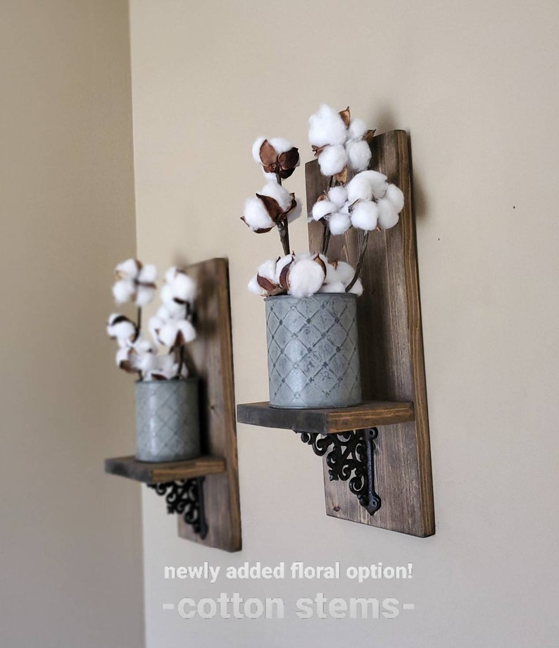 Galvanized Wall Decor Wood Wall Sconce Rustic Wall Vase set Etsy