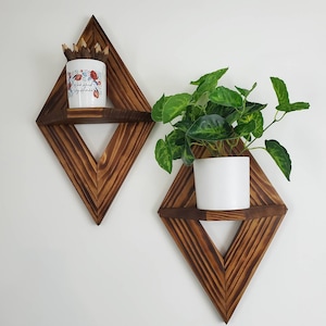 Small Geometric Shelves, Diamond Wall Sconce (Set of 2), Geometric Wall Decor, Small Wall Shelves, Small Wall Decor, Bedroom Wall Art, Gift