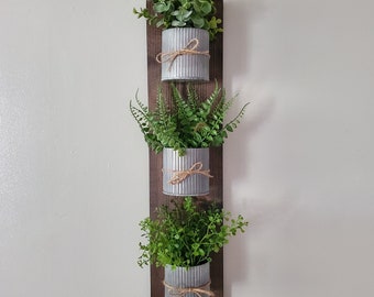 Floral Wall Decor, Wood Home Decor, Vertical Wall Decor, Gift for Her, Rustic Wall Decor, Plant Decor, Plant Wall Decor, Home Decor