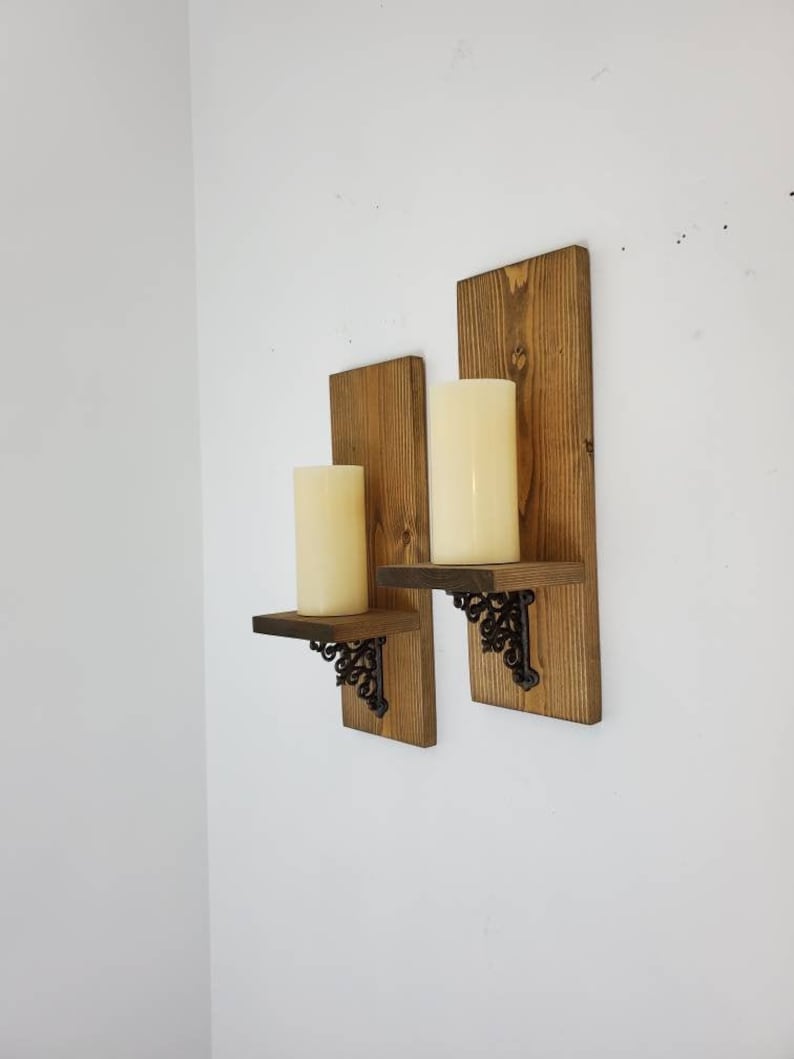 Candle Holders Wood Candle Holder Wall Decor Small Wall Etsy