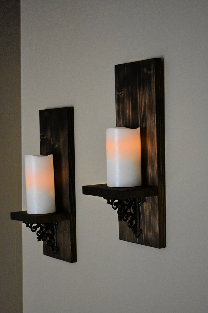 Rustic Wall Decor Sconce Set Of 2 Modern Candle Holder Sconces Fall Country Home