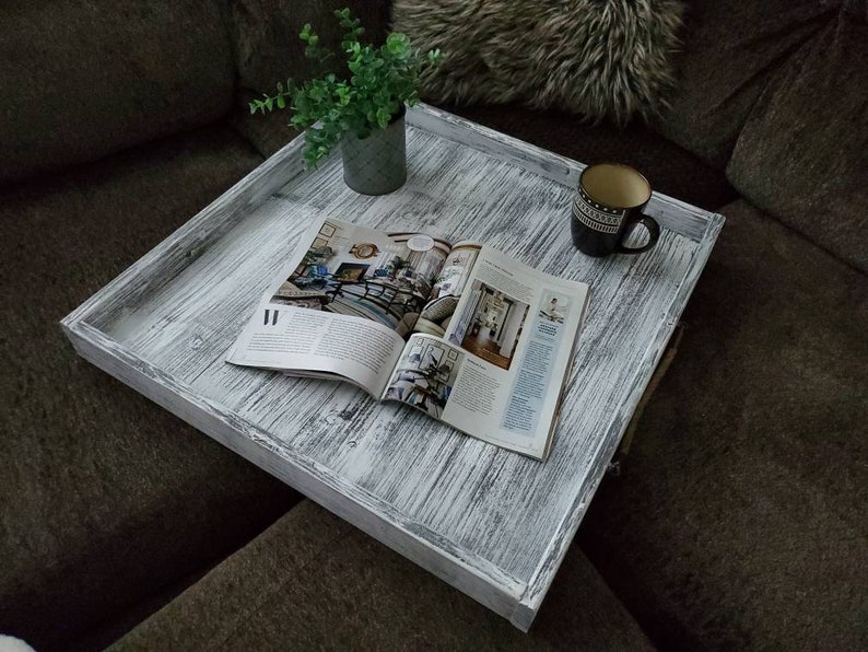 Oversized Ottoman Tray Couch Tray Decorative Tray Wooden Etsy