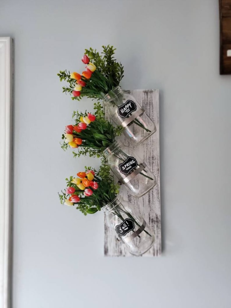 Hanging Herb Garden Mason Jar Planter Wall Planter Indoor Etsy