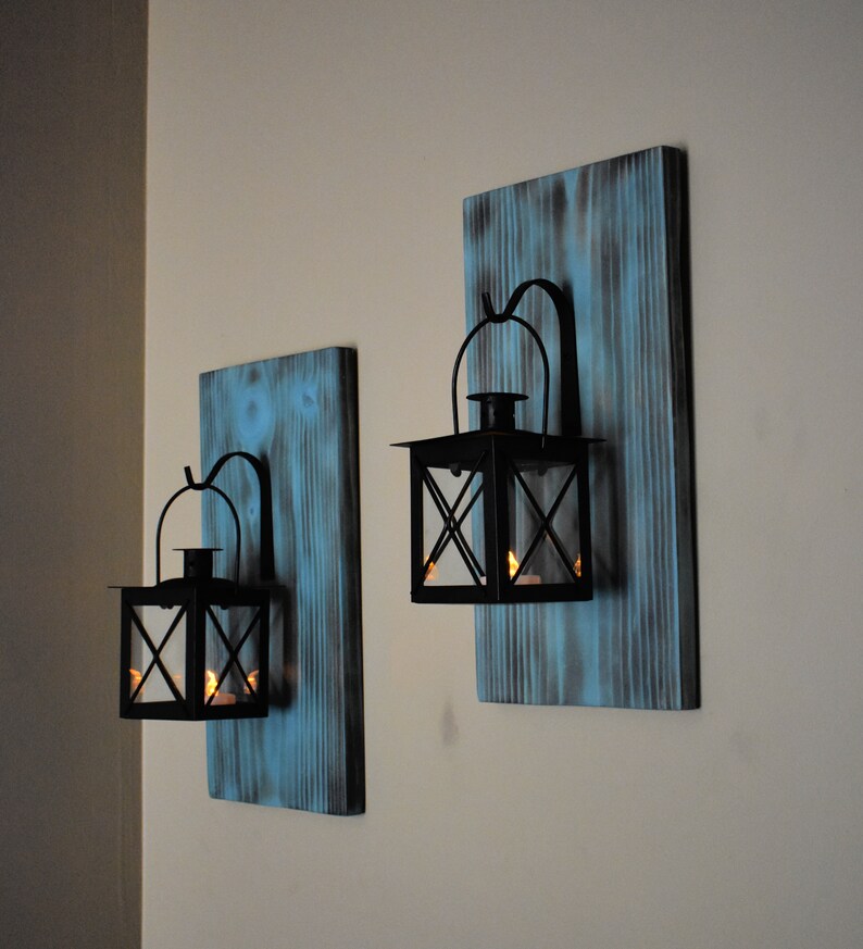 Rustic Wall Decor Hanging Lantern Sconces Light