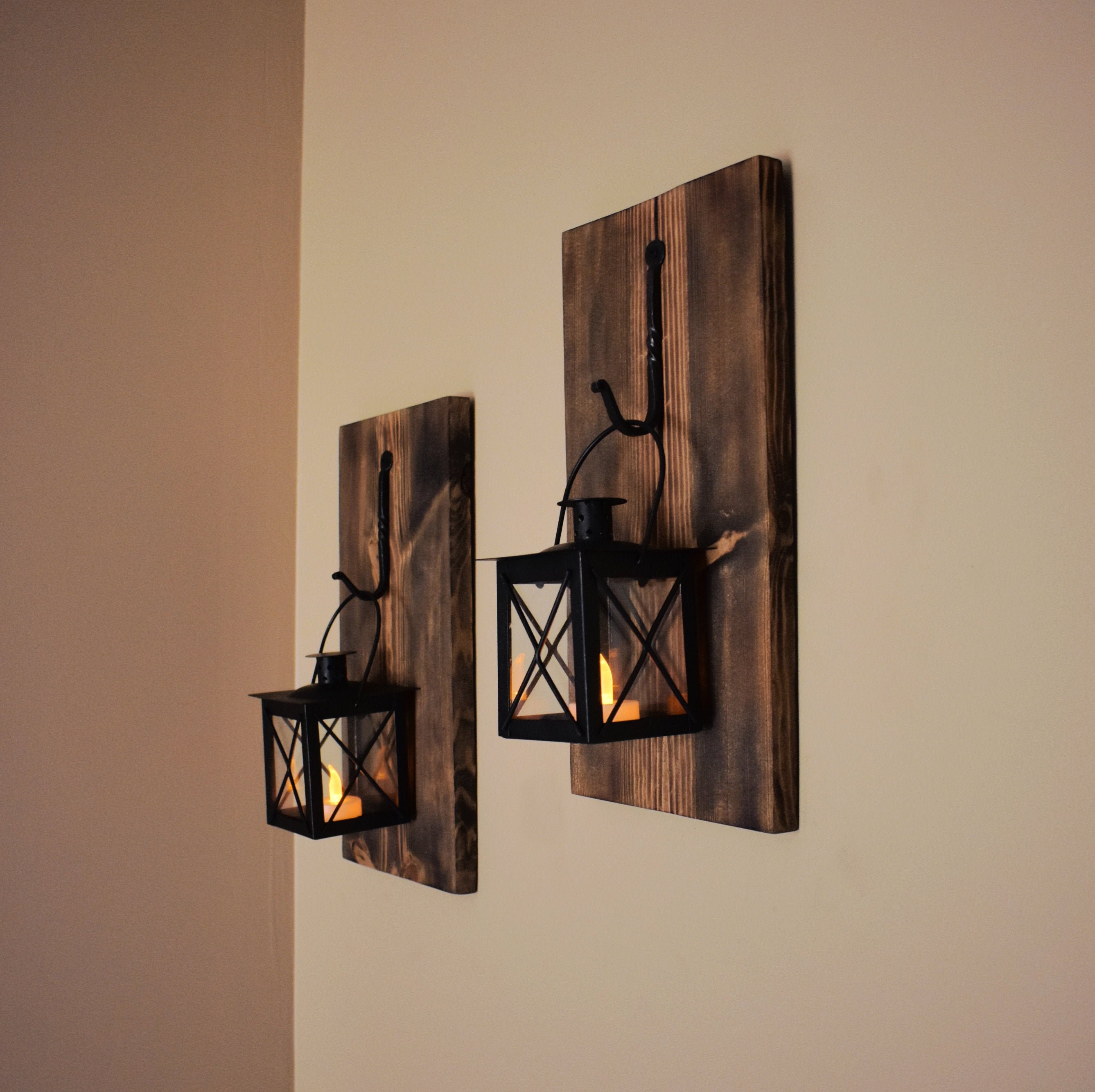 Farmhouse Wall Decor Wall Sconce Candle Wood Wall Sconce Etsy