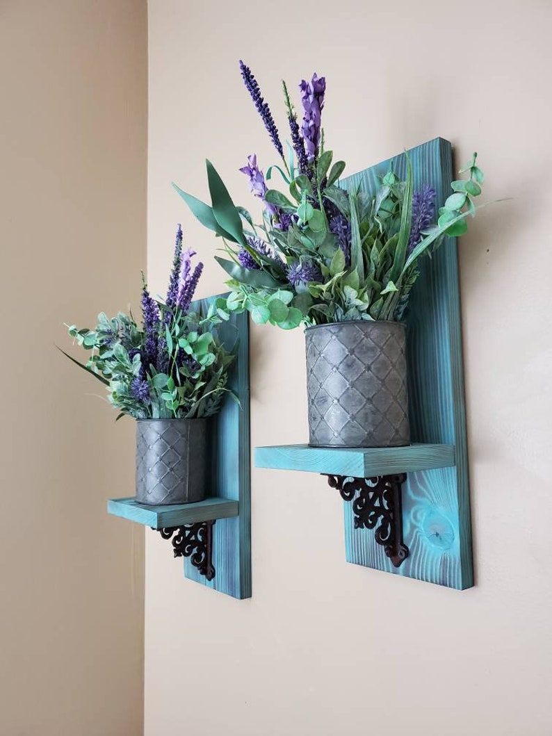 Farmhouse Wall Decor Wood Wall Sconce Wall Sconce Pair Etsy