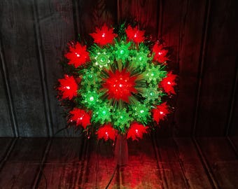 Vintage Poinsettia 21 Light Tree Topper