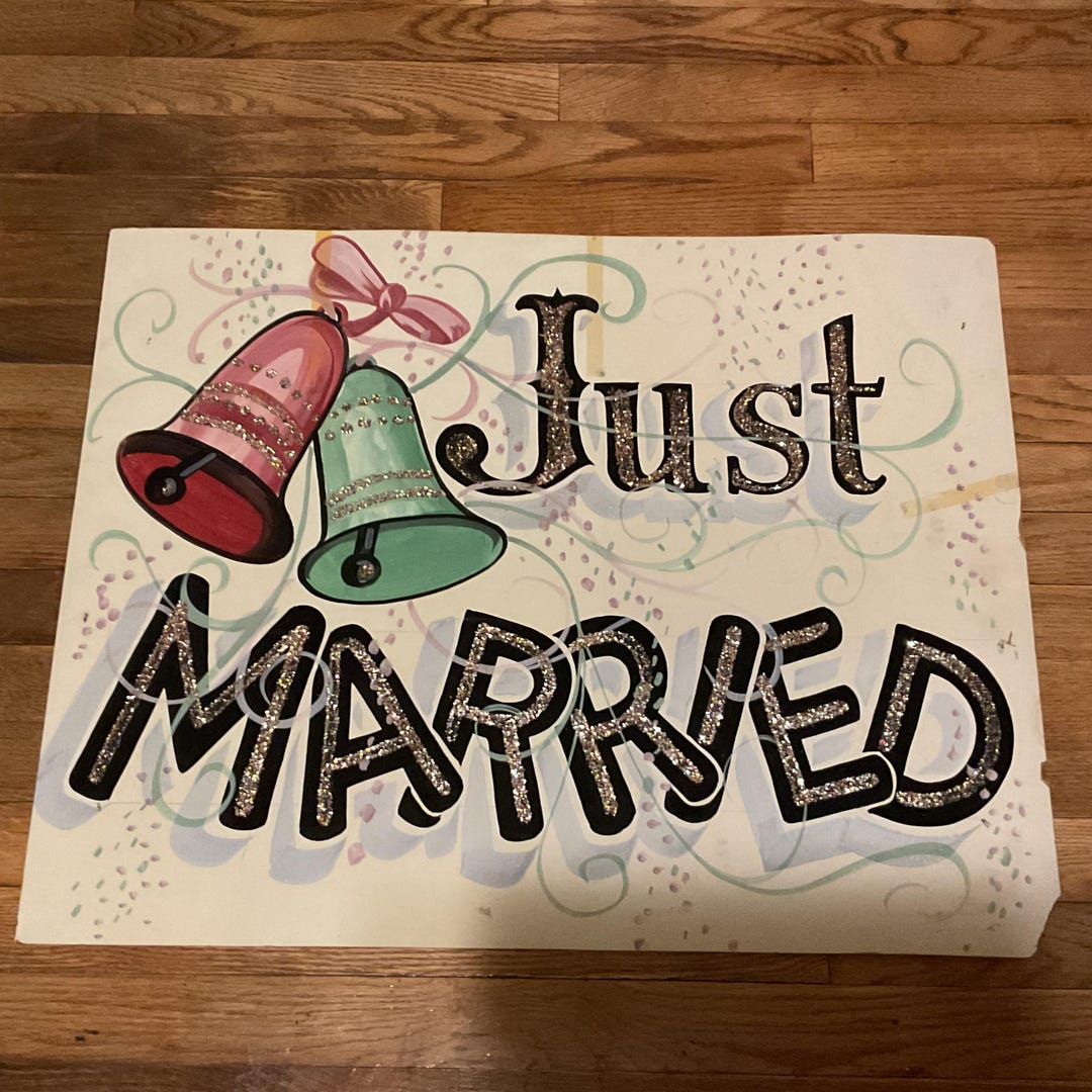 Vintage Hand Made Just Married Sign, MCM, 1960s - Etsy