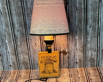 Vintage 1970s Declaration of Independence Wall Lamp, Wall Lamp, MCM, Vintage Lamp,