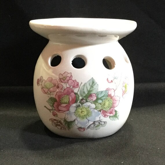 Floral Ceramic Wax Warmer With Free Scented Wax Melt Etsy