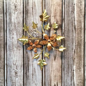 Vintage Gold Brass Wall Accent, WallHanging, Wall Decor