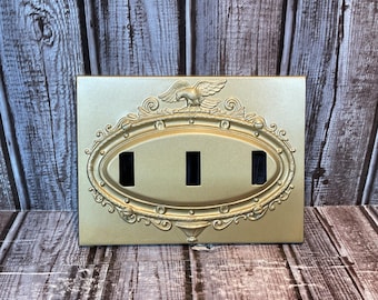 Vintage 1970s Metal Eagle Light Switch Cover