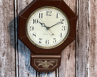 Vintage General Electric Telechron Clock Model 2H104, Tested