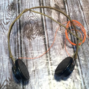 Vintage 1940&#39;s Headphones, Vintage Headset,
