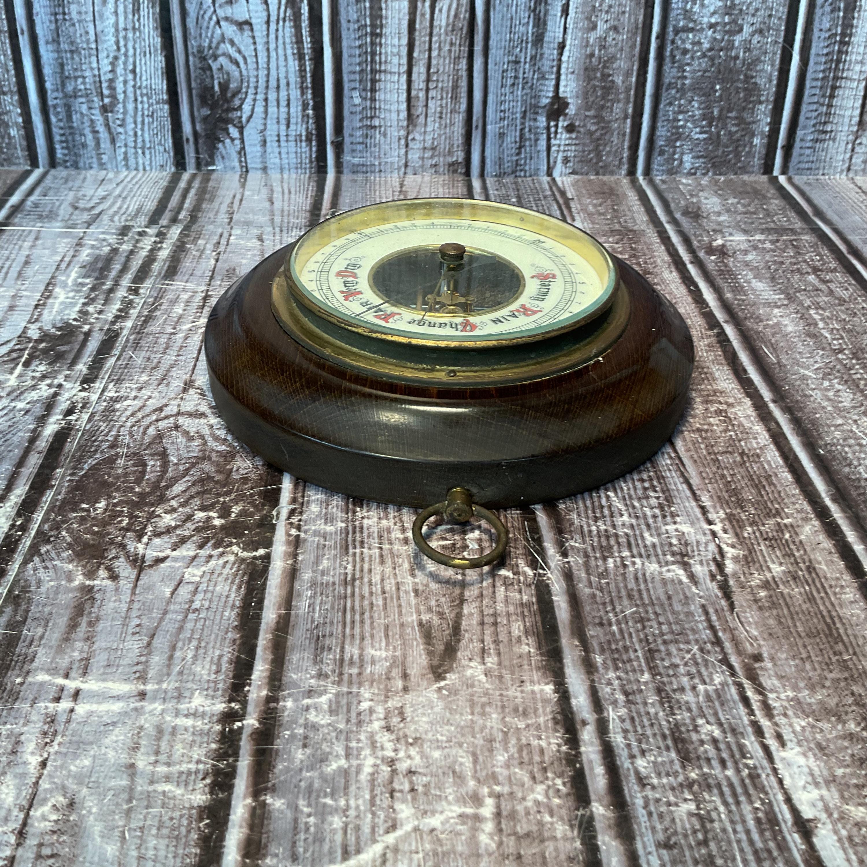 Vintage Wood Barometer With Glass Face, Made in Germany - Etsy