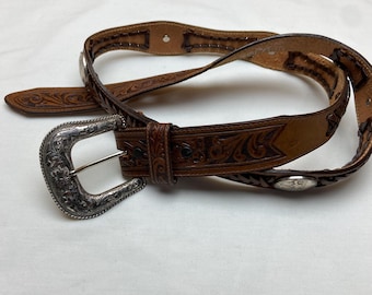 Justin Belt Top Grain Cowhide Half Dollar Coin Conchos  display picture 2