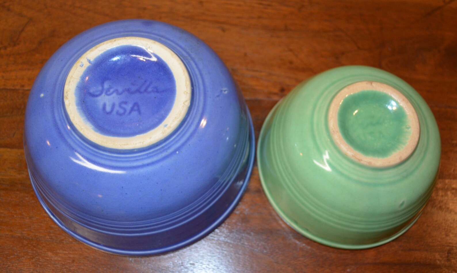 Seville USA Pottery Bowls SET of 2 Light Green 5 Etsy