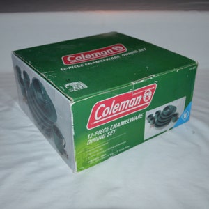 Coleman 12 Piece Enamelware Dining Set With Box - Green Enamel - 4