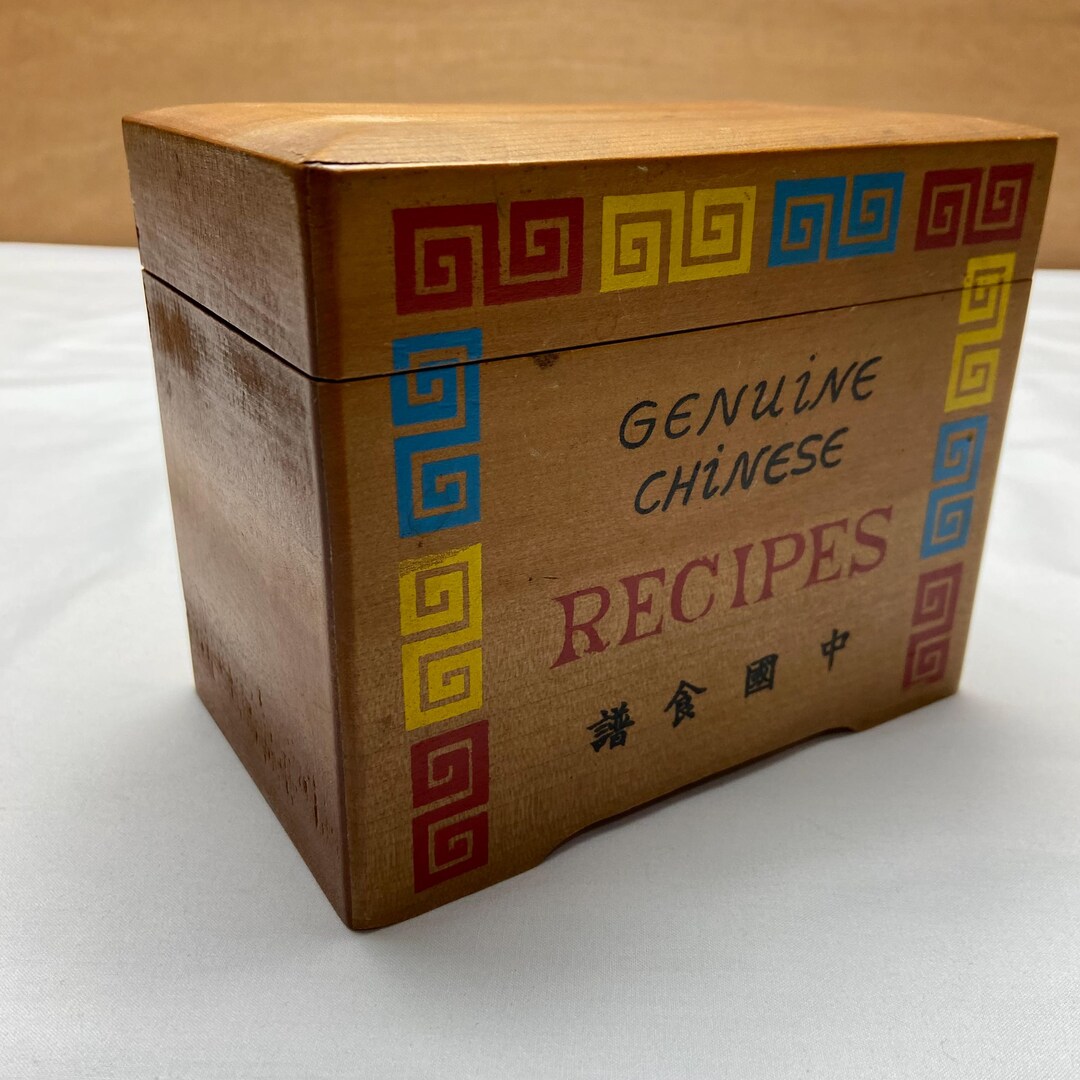 Vintage Wood Recipe Box Genuine Chinese Recipes - CDSC Made in Japan ...