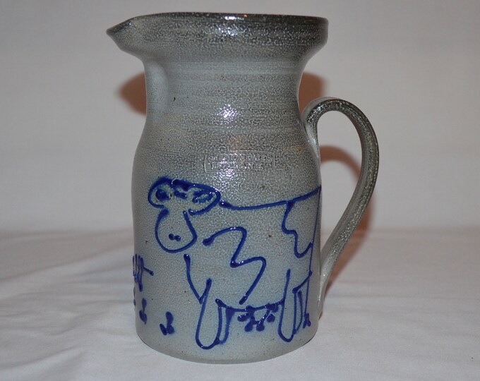 Salmon Falls Pottery Whimsical Cow Stoneware Pitcher Jug With Handle