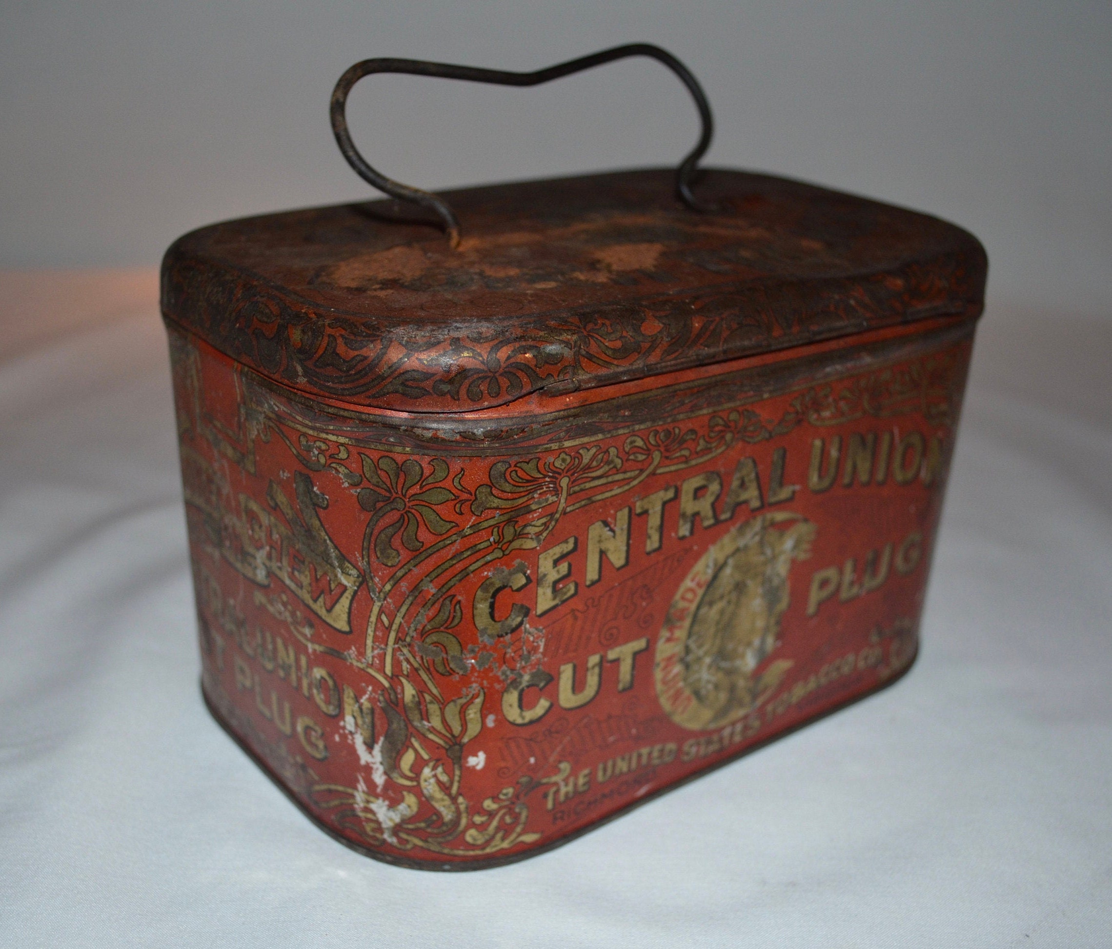 Antique UNION LEADER Cut Plug Smoke and Chew Tobacco TIN | eBay