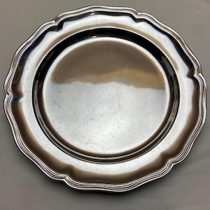 RWP Wilton Armetale LARGE Serving Platter 14.25&quot; Queen Anne Plough Tavern Hollowware 18th Century Colonial Reproduction Mount Joy PA