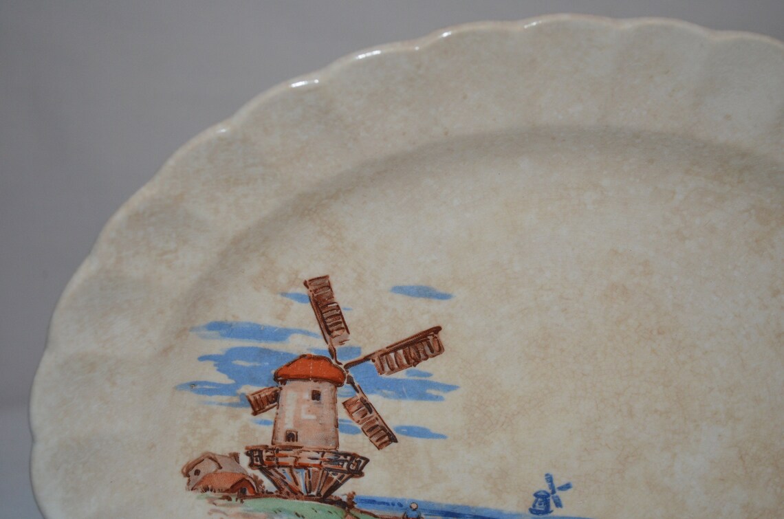 The Limoges China Co. Dutch Windmill Oval Platter Plate Etsy