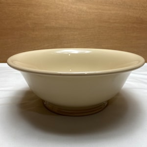 Syracuse China Adobe Ware LARGE Pedestal Base Serving Bowl Tan Cream Colored China - Vintage Diner Railroad Restaurant Ware
