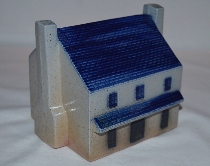 Eldreth Pottery House Farmhouse Coin Bank Double Chimney Etsy
