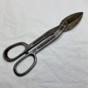 Vintage Crescent Tool Co. Heavy Duty Metal Shears Tinner Snips Scissors 12.75&quot; Long Sheet Metal Tool Made in USA Jamestown NY