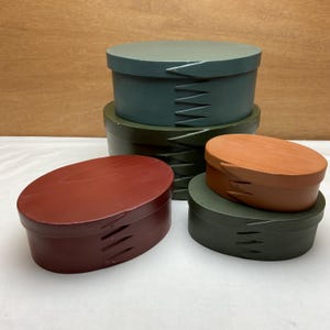 Oval Shaker Stacking Nesting Boxes & Lids Multicolored - SET of 5