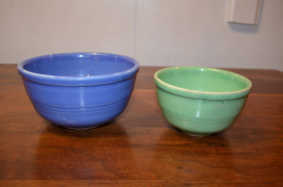 Seville USA Pottery Bowls SET of 2 Light Green 5 Etsy