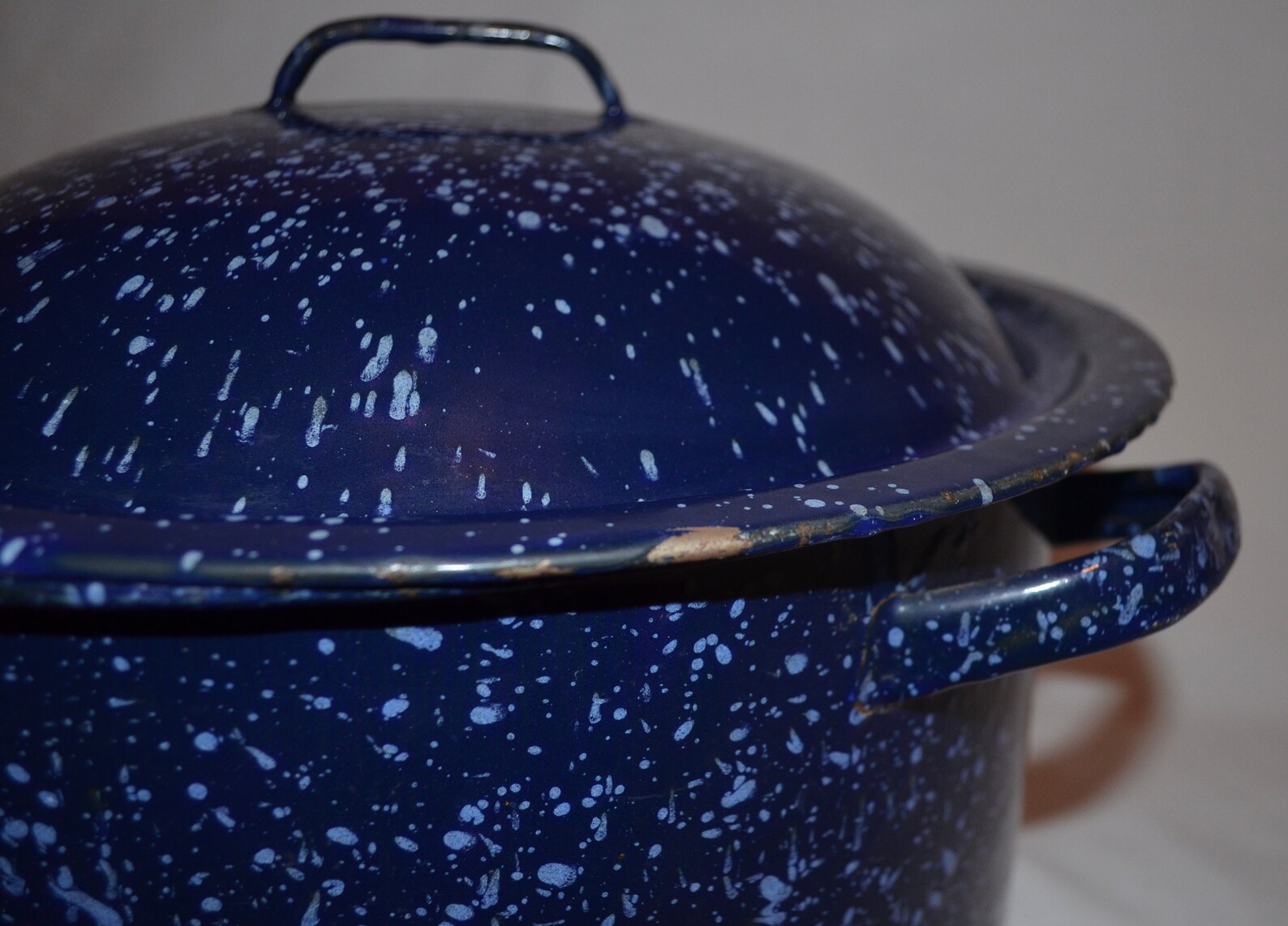 Vintage LARGE Canning Pot Stock Pot Dark Blue Graniteware Etsy