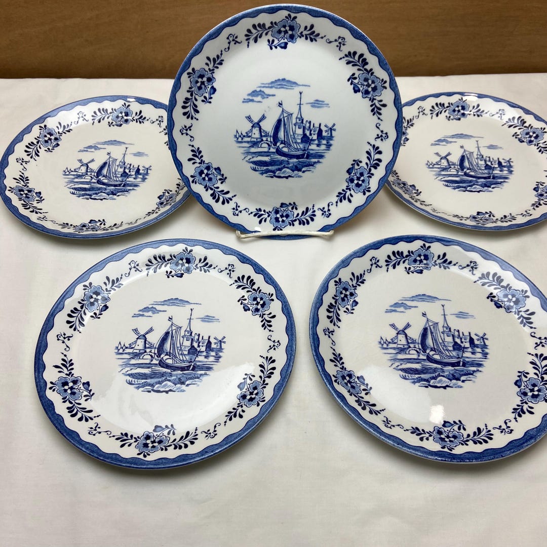 SET of 5 Holland Blue 8.25