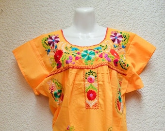 Meksykańska sukienka – haftowany styl boho w stylu Oaxacan, krótki rękaw, strój festiwalowy – LD011