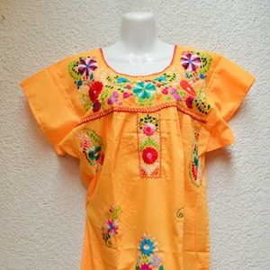 Mexican Dress – Oaxacan Embroidered Boho Style, Short Sleeve, Festival Outfit – LD011