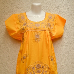 Oaxacan Embroidered Mexican Dress – Handmade Boho Short Sleeve Festival Dress – SD011 by Magia Mexica