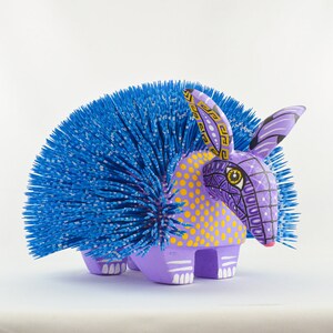 Alebrije Stachelschwein Oaxaca Holzschnitzerei Handgemaltes mexikanisches Handwerk Wohnkultur | Magia Mexica