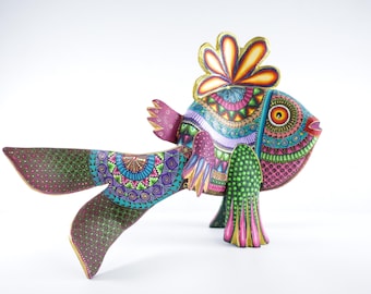 メキシコの民芸品、オアハカの木彫りアレブリヘ、手作り、馬、ルイス
