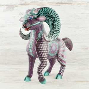 Alebrije Ram | Oaxacan Wood Carving Hand Painted Home Decor | Magia Mexica